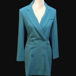 Express Teal Double-Breasted Women's Blazer Dress